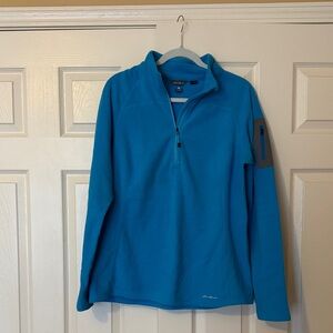 Eddie Bauer Turquoise Fleece Quarter-Zip